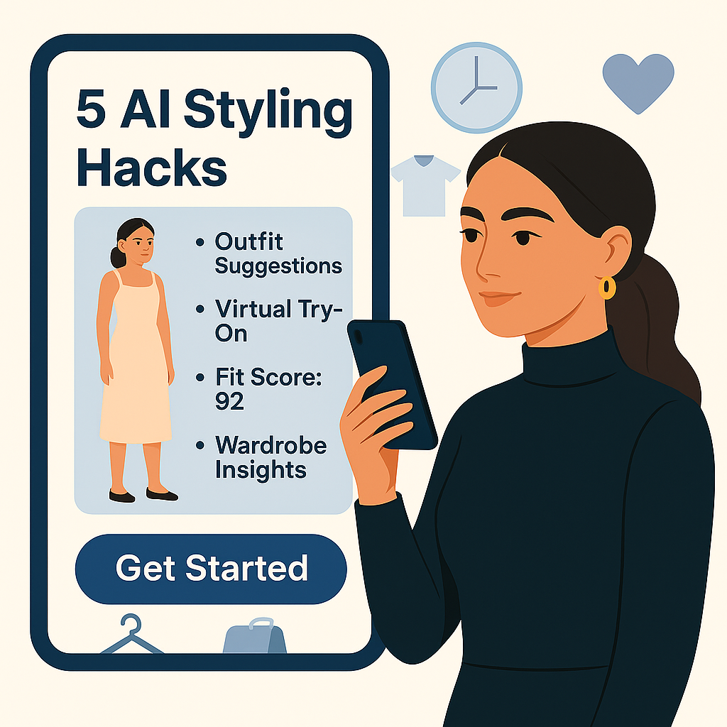 AI-powered digital stylist helping user on phone interface