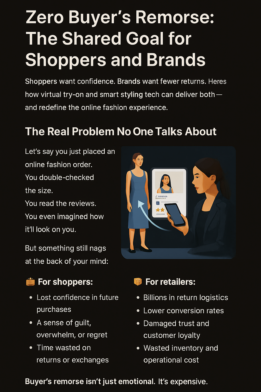 Illustration showing happy shopper and data insights